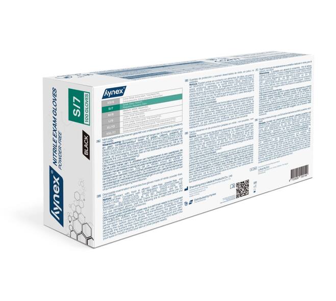 HYNEX 10 boxes of 100 black Nitrile gloves size S