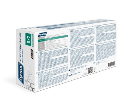 HYNEX 10 boxes of 100 black Nitrile gloves size S