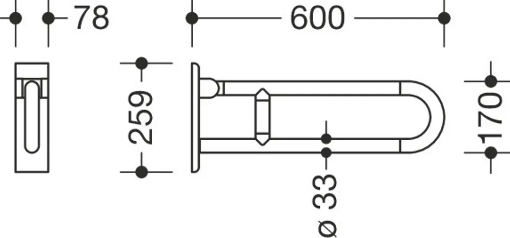 HEWI 801.50.100 84 - 600 mm