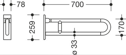 HEWI 801.50.110 95 - 700 mm