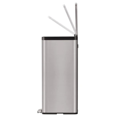Ecomaid pedal bin 45 liter, EKO - matte grey stainless steel