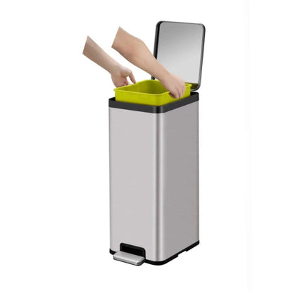Ecomaid Pedal Bin 30 Litre, EKO - Matt Grey Stainless Steel