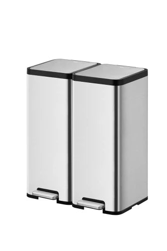 Ecomaid Pedal Bin 30 Litre, EKO - Matt Grey Stainless Steel