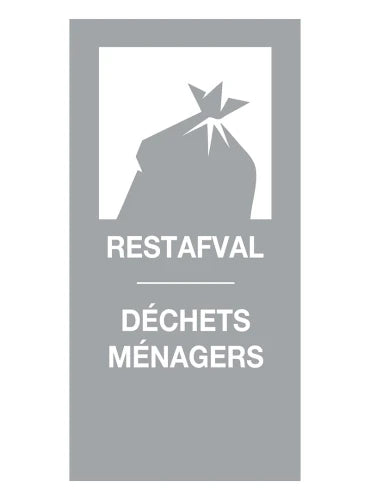 Magnetaufkleber Restmüll/Déchets Ménagers - grau