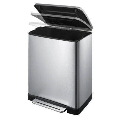 E-Cube pedal bin 50 litre, EKO - matte stainless steel