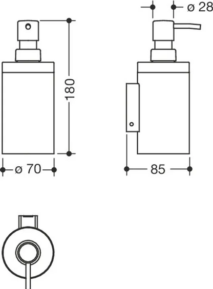 HEWI 900.06.000XA Soap dispenser with holder 200 ml
