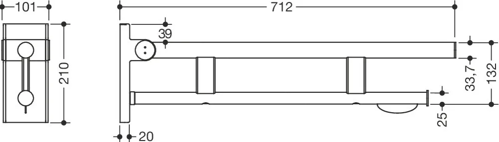 HEWI 900.50.40670 DP - 700 mm