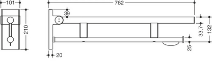 HEWI 900.50.40770 DP - 750 mm