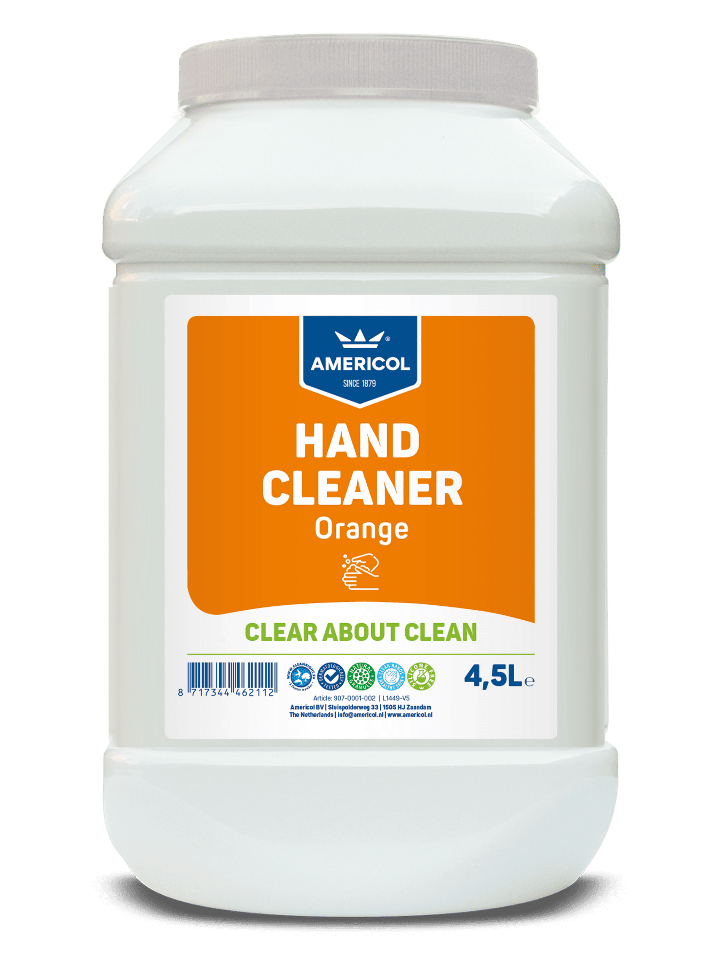 Americol Hand Cleaner Orange 1x4,5 liter pot, handreiniger