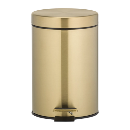 GEESA 91634-07 HOTEL BRUSHED GOLD pedal bin 3 liter freestanding