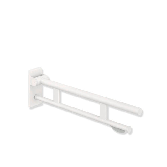 HEWI 900.50.40860 DX Mobile Folding Support Rail Duo 850mm with Toilet Roll Holder Colour: DX (deep matt white)