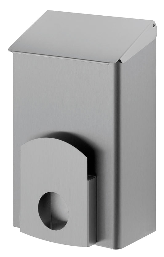PL-Line Stainless Steel Hygiene Waste Bin Including mounted bag dispenser 7L