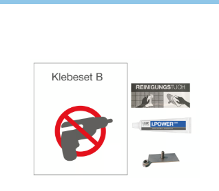 Drill-free mounting set, elongated 40 x 20 x 1 mm (M4 x 10 mm)