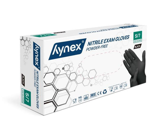 HYNEX 10 doosjes a 100 stuks handschoen Nitril zwart maat S