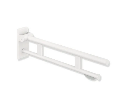 HEWI 900.50.10660 DX fold-up support rail Duo 700mm with toilet roll holder deep matt white