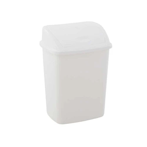 Waste bin with swing lid 15 litres - white