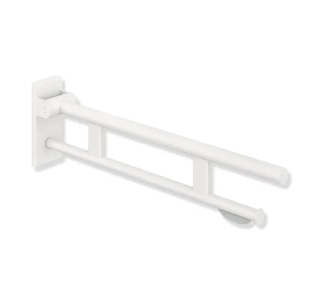 HEWI 900.50.40660 DX Mobile folding support rail Duo 700mm with toilet roll holder deep matt white