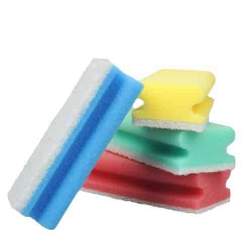 OUTLET Blue sponge with white scouring surface and convenient grip per 10 pieces