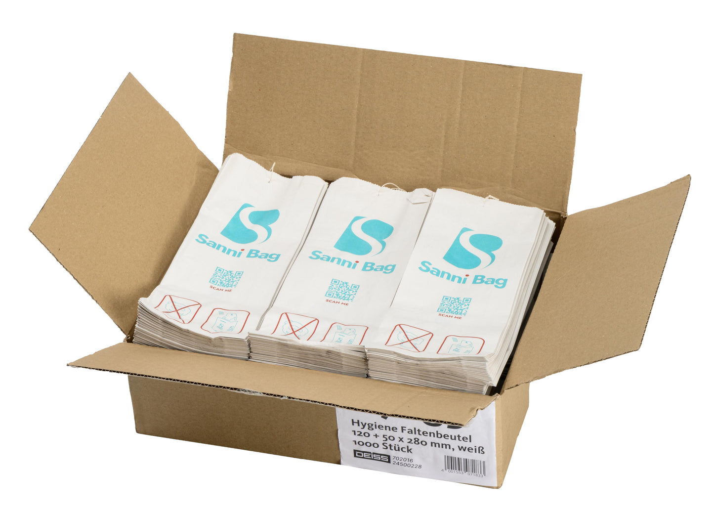 Paper sanitary napkin bags 1000 pieces