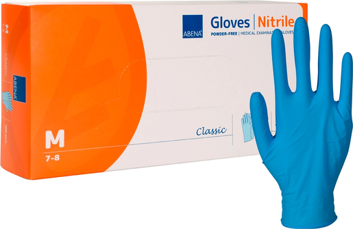 ABENA handschoen Nitril blauw maat M 3,5 gram 10 doosjes a 100 stuks