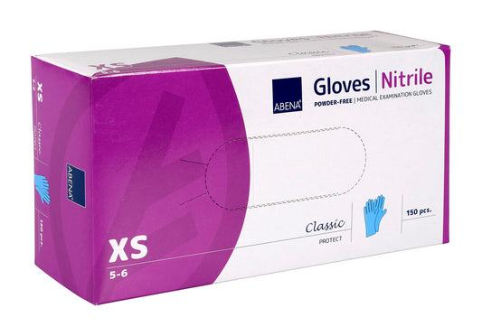 ABENA handschoen Nitril blauw maat XS 4,5 gram 100 stuks