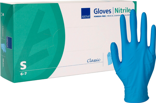 ABENA handschoen Nitril blauw maat S 3,5 gram 10 doosjes a 100 stuks