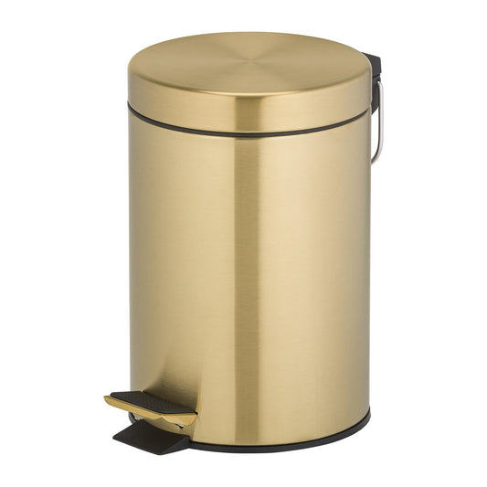 GEESA 91634-07 HOTEL BRUSHED GOLD pedal bin 3 liter freestanding