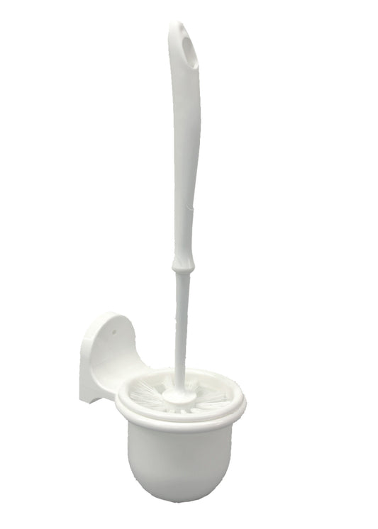 PLASTIQ 2002-64-028 WHITE plastic toilet brush set