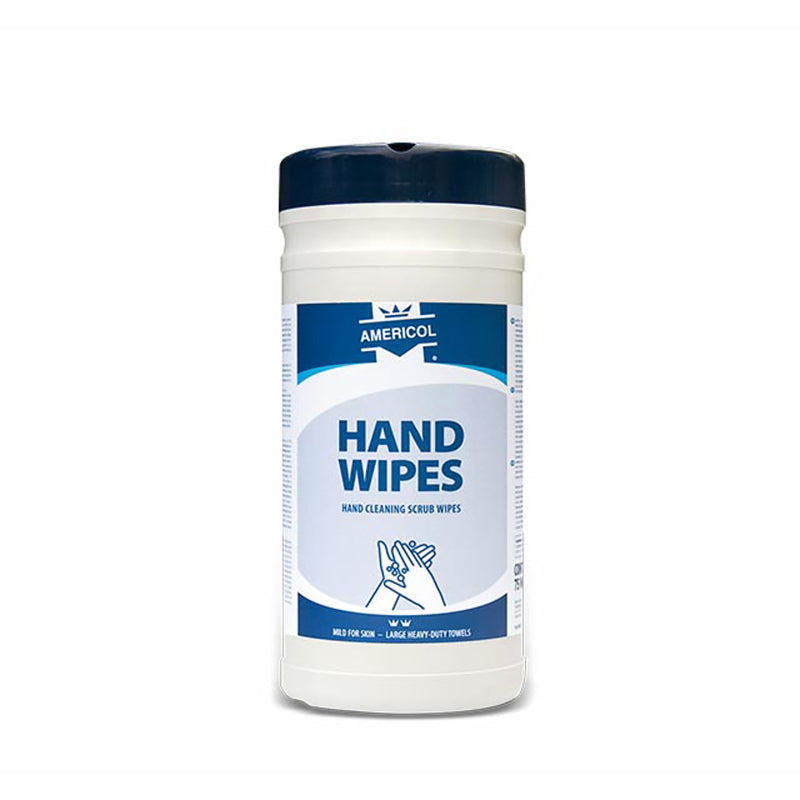 Americol Hand Wipes with 75 textured pre-moistened cleaning cloths 23x20 cm 1x1 tub