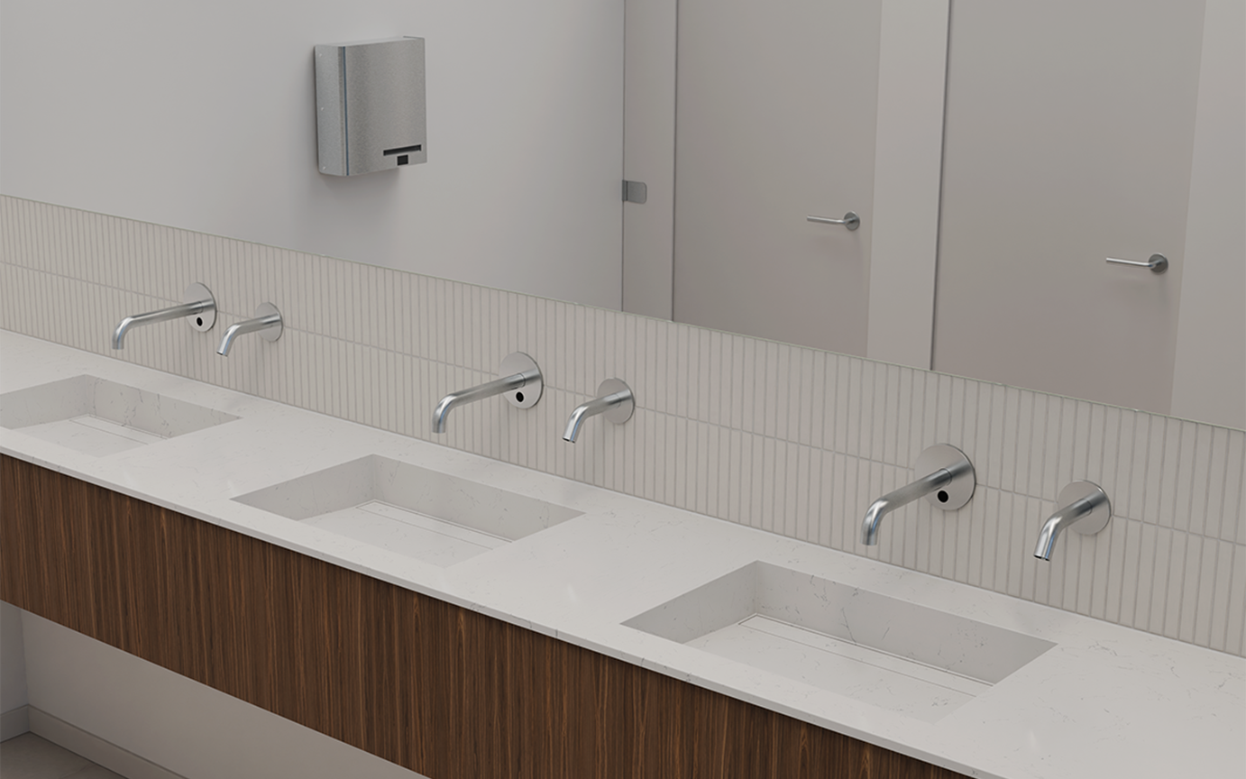 d line QST3370M Qtoo built-in sensor soap dispenser stainless steel matt