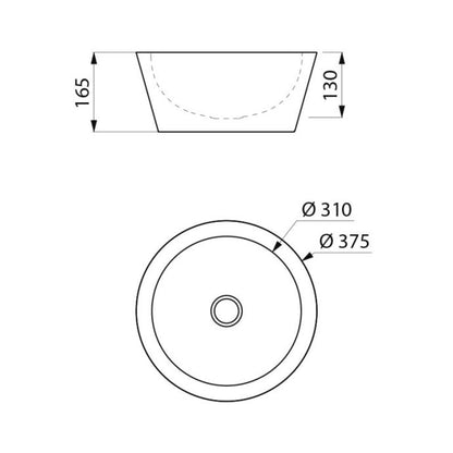 DELABIE 120110BK ALGUI countertop washbasin without tap hole