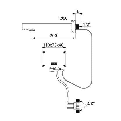 DELABIE 379ENCB BLACK BINOPTIC electronic tap