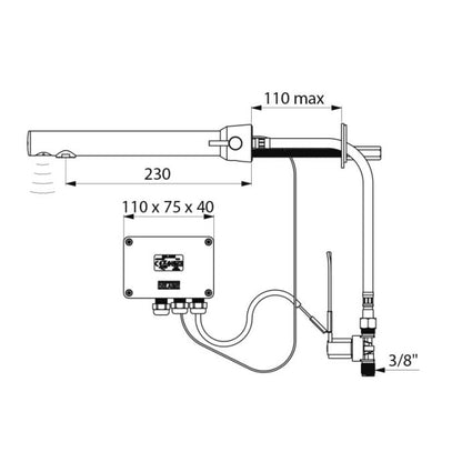 DELABIE 379MCHB BLACK BINOPTIC MIX electronic mixer tap