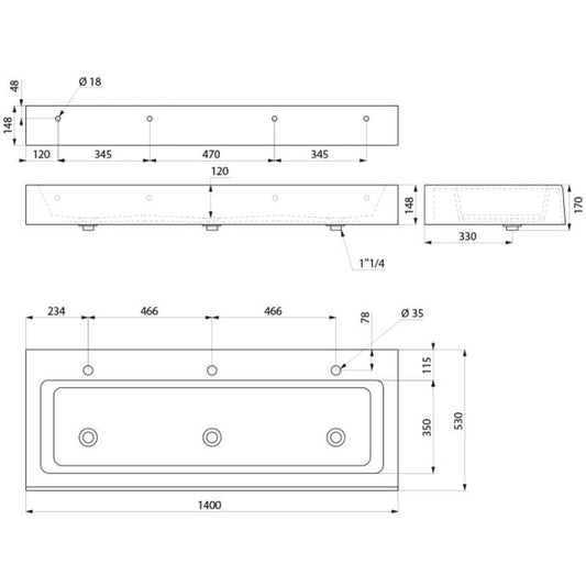 DELABIE 453140 - 1400 mm