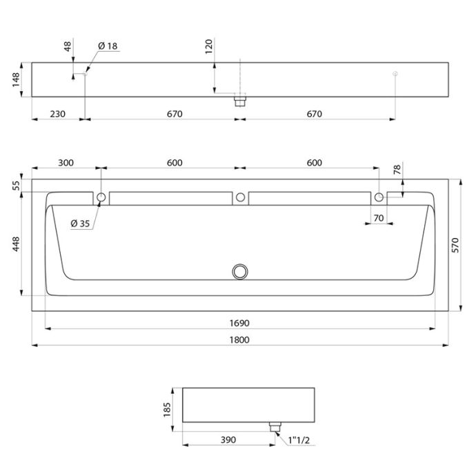 DELABIE 454182 - 1800 mm