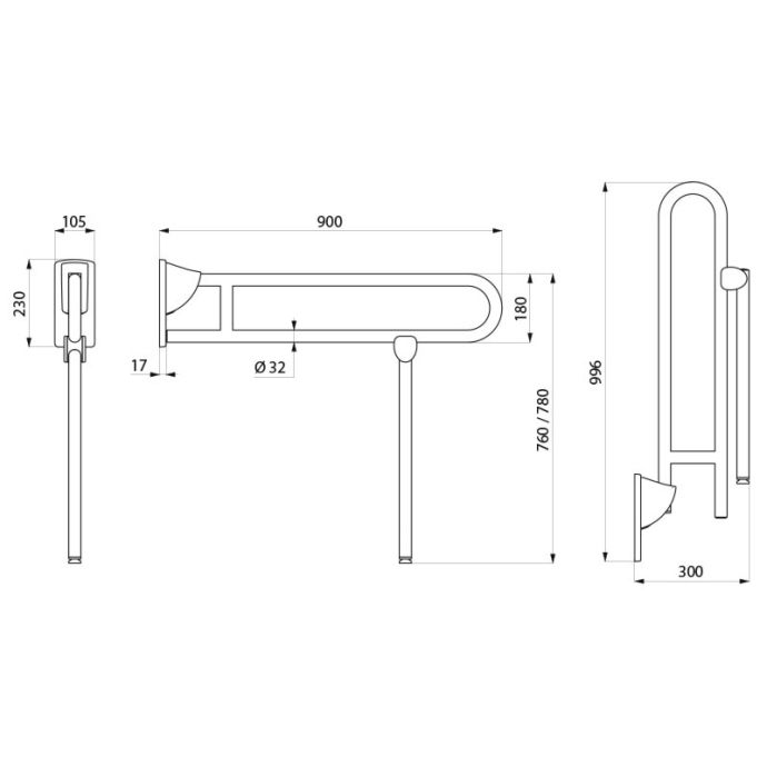 Delabie 510172S - 900 mm