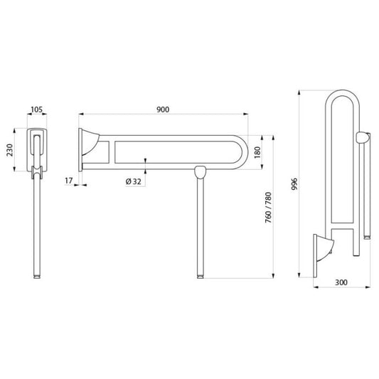 Delabie 510172S - 900 mm