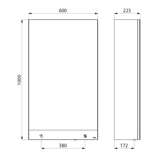 DELABIE 510209 3-in-1 mirror cabinet 600 mm soap, towel