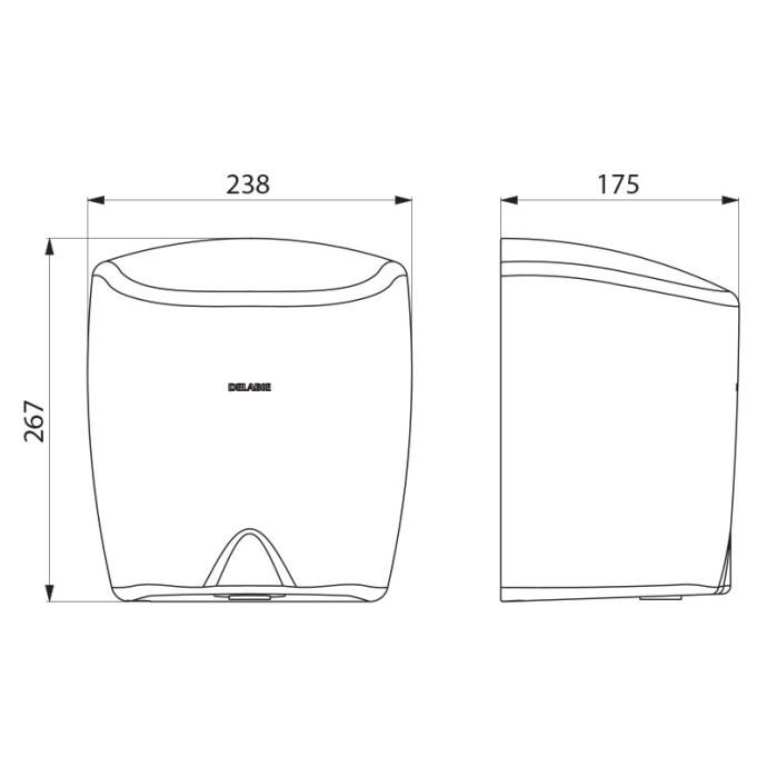DELABIE 510622BK HIGHFLOW hand dryer in matt black