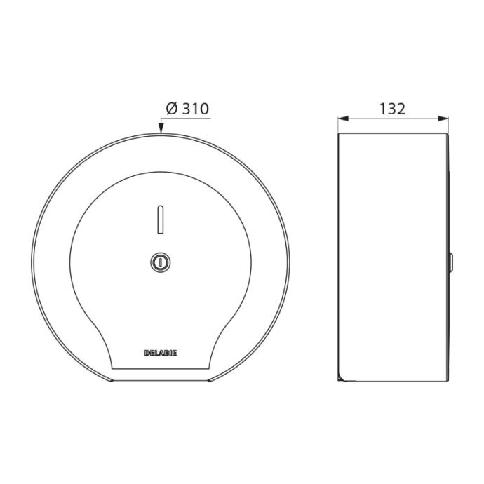 DELABIE 510910BK jumbo toilet roll dispenser