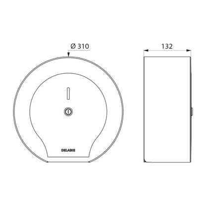DELABIE 510910BK jumbo toilet roll dispenser