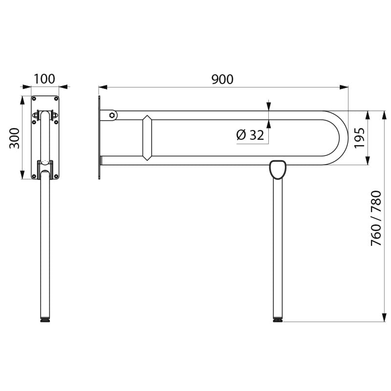 Delabie 511518W - 900 mm