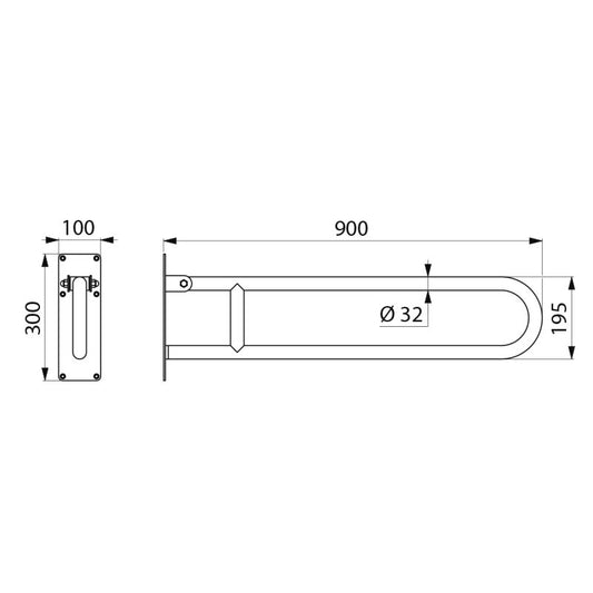 Delabie 511519W - 900 mm