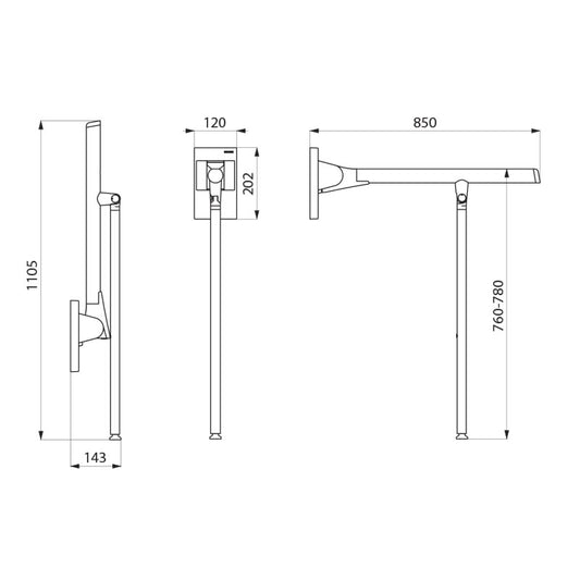Delabie 511963BK - 850 mm