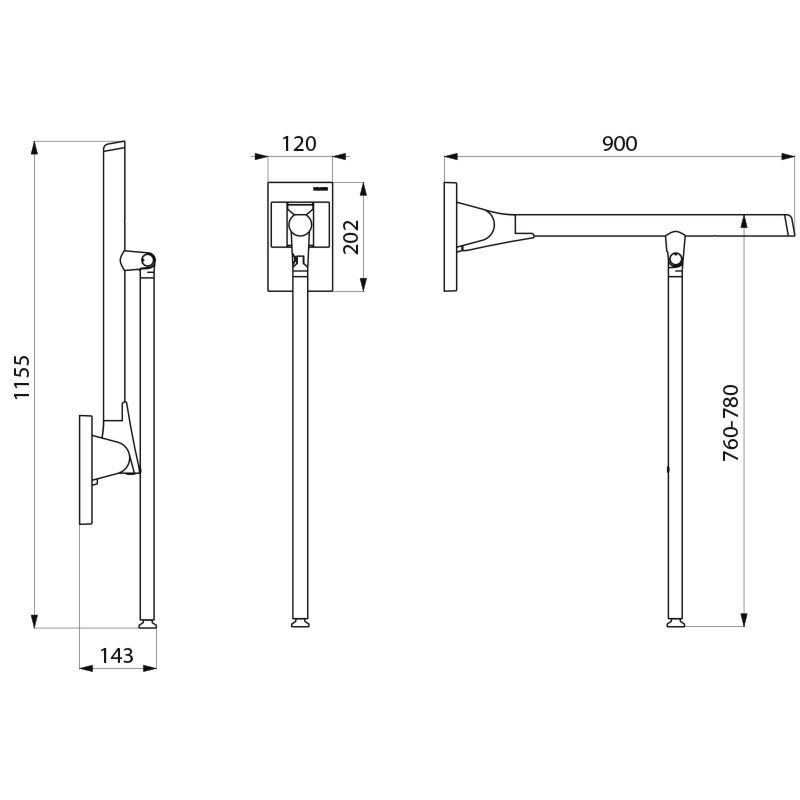 Delabie 511968BK - 900 mm