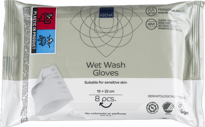 Abena Premium Wet wash gloves nourishing washing unscented 30x8 pieces per box