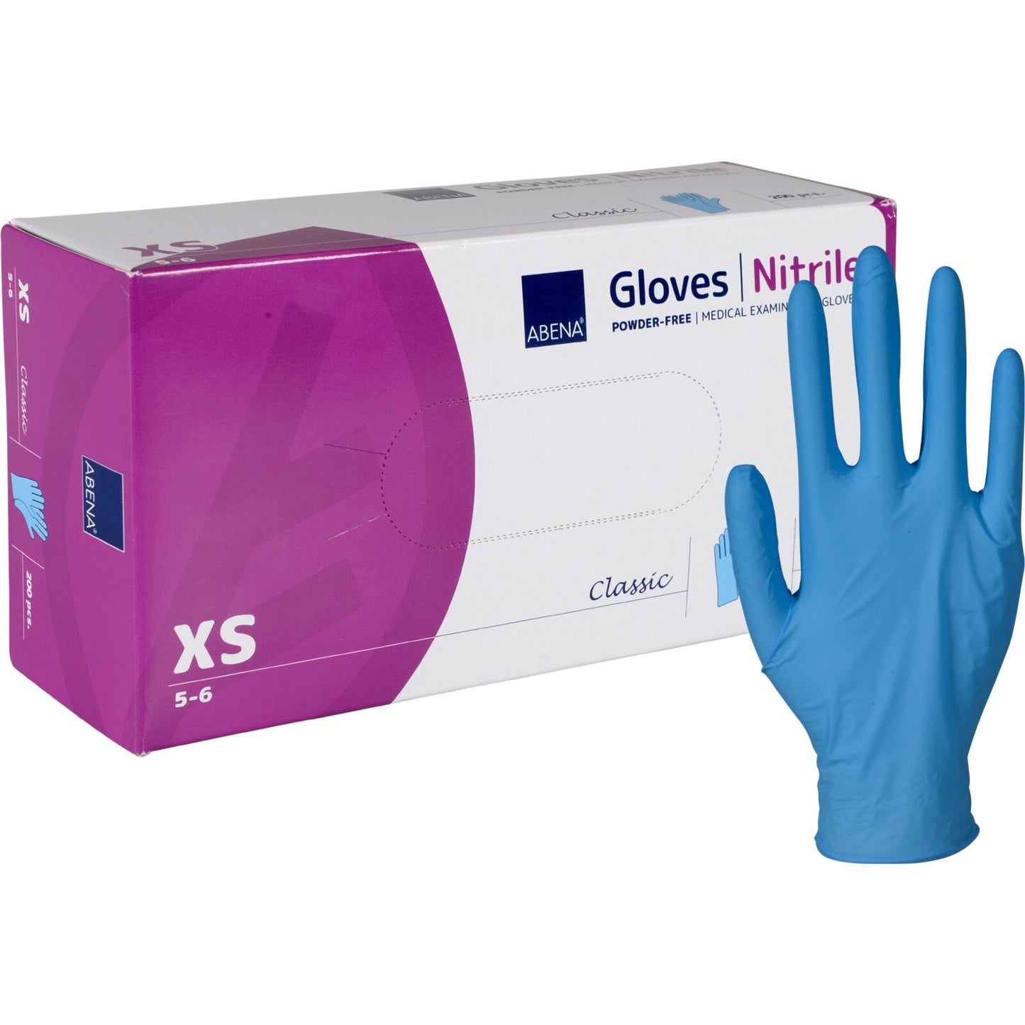 ABENA Classic nitrile glove blue XS 3.5 gram 10 boxes of 100 pieces