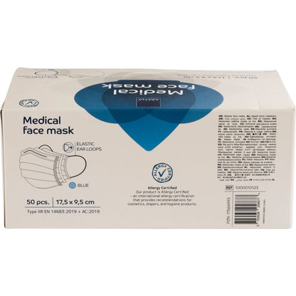 Abena surgical mask type IIR with elastic blue 50 pieces