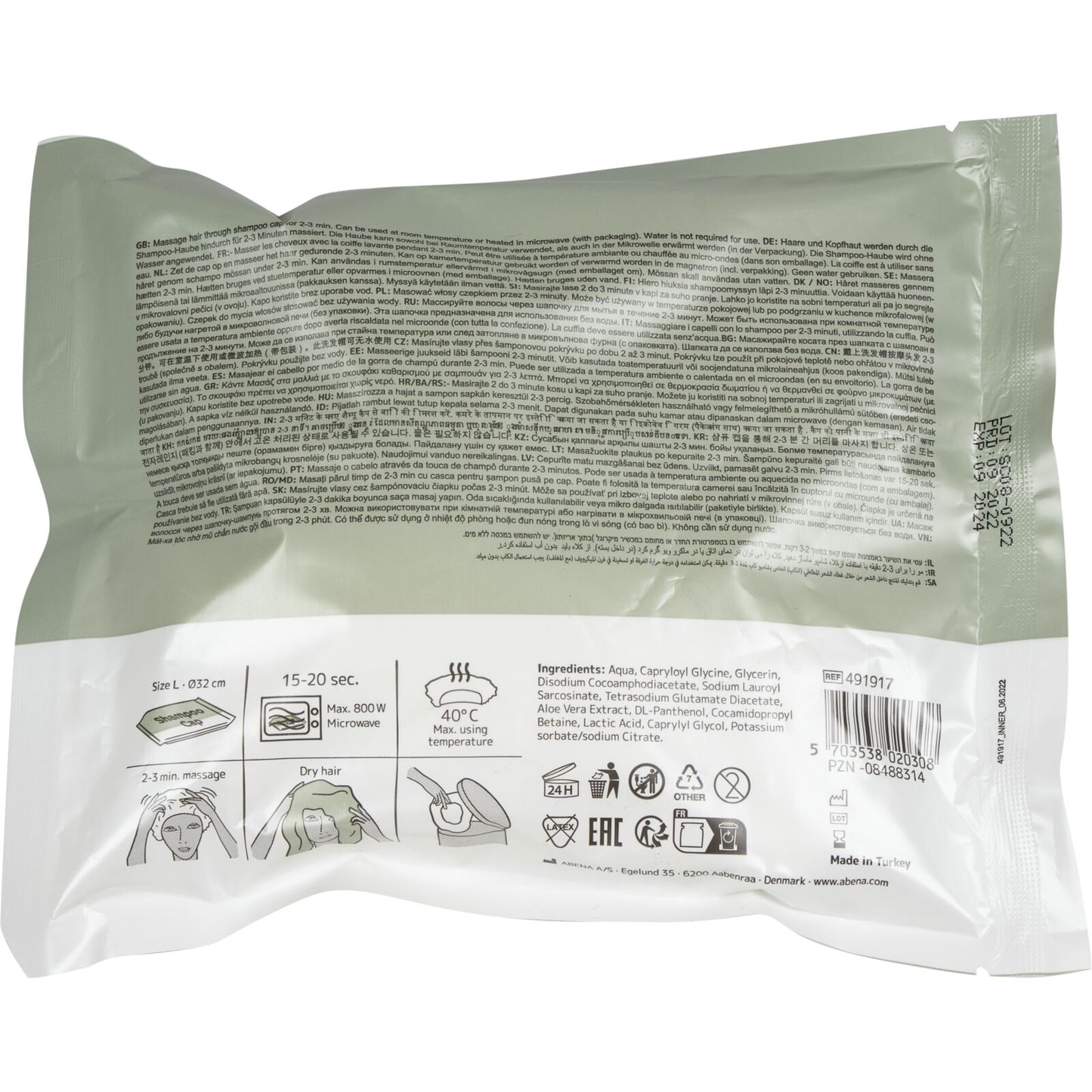 ABENA shampoo cap 32cm - 30 pieces
