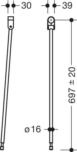 HEWI 950.50.023XA 98 - montagehoogte 850 mm